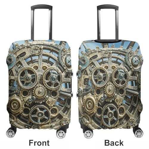 Cool Steampunk Gears Luggage Cover Elastic Suitcase Protector Case Anti-Scratch Washable Baggage Covers Protector For Traveling, Aircraft Consignment L3