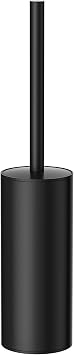 Toilet Brush and Holder Set, Toilet Bowl Brush with Heavy Duty 304 Stainless Steel Base and Extra Long Handle, Toilet Bowl Cleaners Brush for Bathroom Matte Black