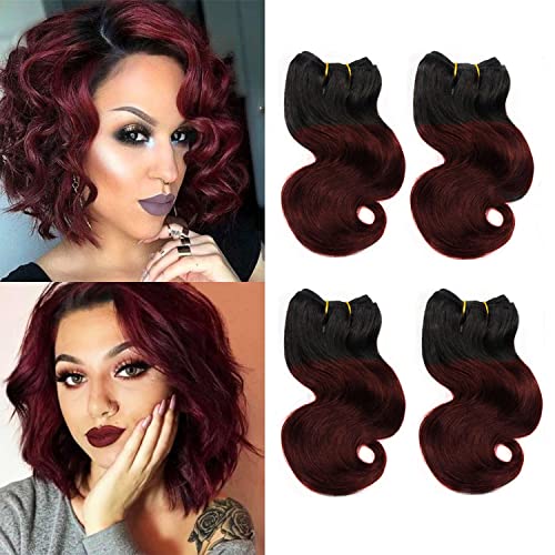 Body Wave Hair Bundles Brazilian Human Hair (1B 99j, 8")