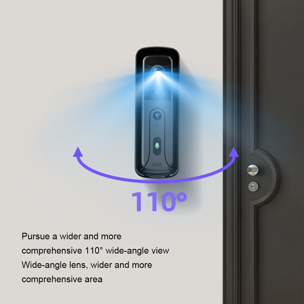 Timbre de Seguridad para el hogar con cámara de vídeo infrarrojo | nocturno, ABS, 2k píxeles, definición, respuesta con un clic