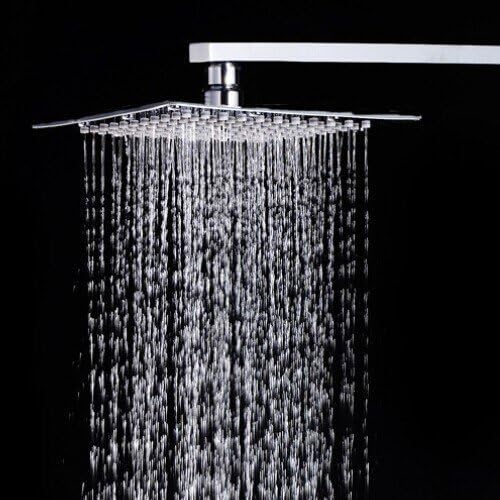 Oleanna O-8x8shower Square Stainless Steel Ultra Slim Overhead Shower (Silver, Chrome Finish)