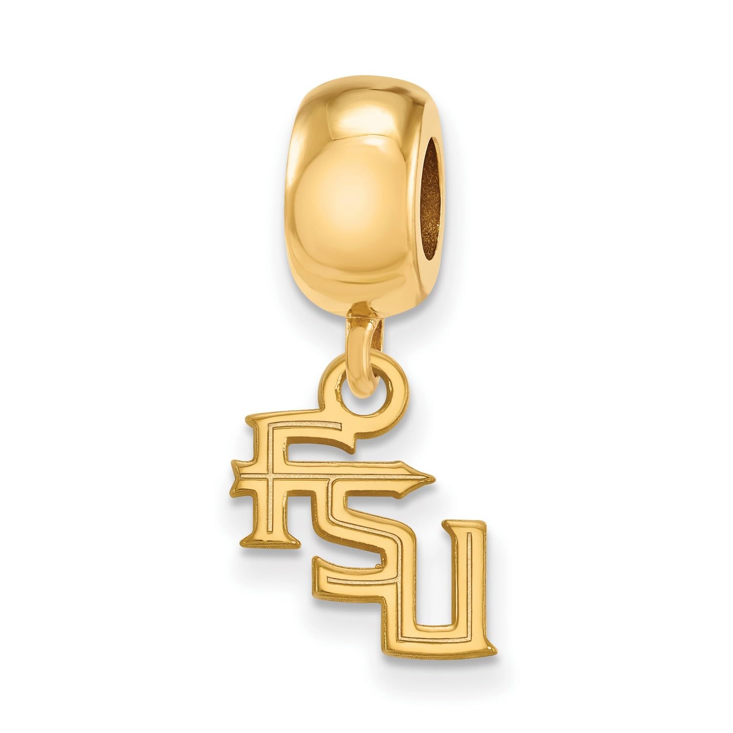 Jewelry Stores Network Florida State University Seminoles FSU School Letters Dangle Bead Charm in Gold Plated Silver