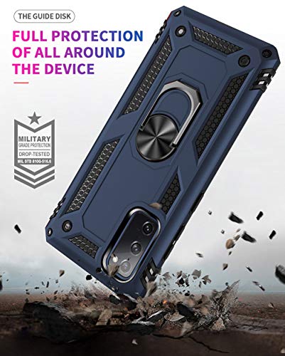 Sktgslamy Galaxy S20 Fe 5G Case, Military-Grade Drop Protection, Blue Magnetic Kickstand Phone Cover With Screen Protector #TOP2