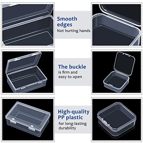 Image of Blulu 52 Pcs Bead Organizer Box, Plastic Storage Cases Mini Clear Bead Storage Containers Classroom DIY Craft Transparent Boxes with Hinged Lid for Diamond Painting Accessories Jewelry