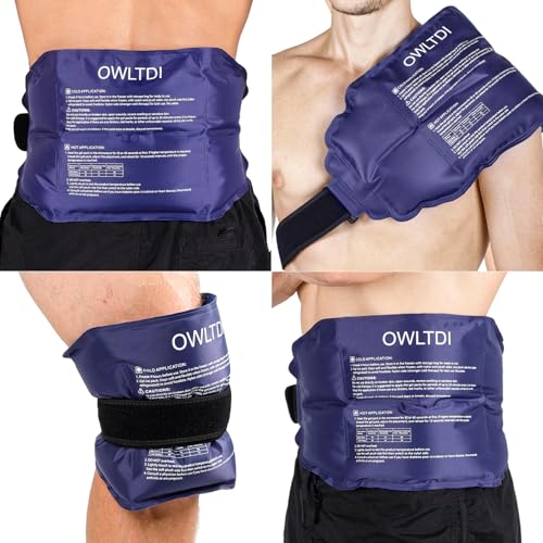 OWLTDI Ice Packs Soft Flexible Gel Pack for Injuries Reusable Cold Hot Therapy for Shoulder Knee Back Elbow Leg Hip Arm for Muscle Relief & Recovery 17.5'' x 9.5'' Navy Blue