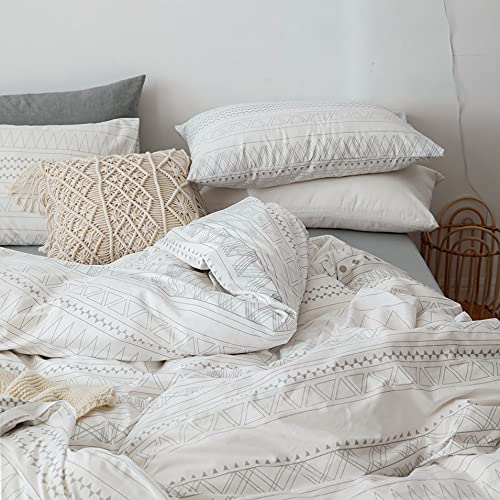 Comforter Sets Queen Boho White, Aztec Bohemian Bedding Geometric Striped Arrow Pattern,Lightweight Soft Microfiber Down Alternative Comforter Bed Set #TOP4