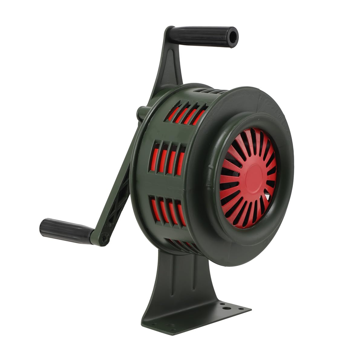 L-home Hand Crank Alarm Handheld Air Raid Siren Manual Siren Horn Loud Portable Fire Emergency Safety Alarm 120dB Green