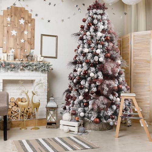 Christmas Balls Ornaments -36pcs Shatterproof Christmas Tree Decorations with Hanging Loop for Xmas Tree Wedding Holiday Party Home Decor,6 Styles in 3 Sizes(Brown) - image 6