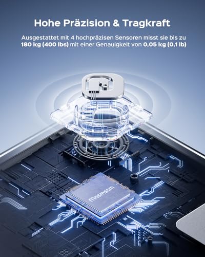 Personenwaage Digital 8-in-1, Körperwaage Bluetooth Körperanalysewaage mit Großem Display, 22 Messwerten inkl. BMI… – Ansicht 5