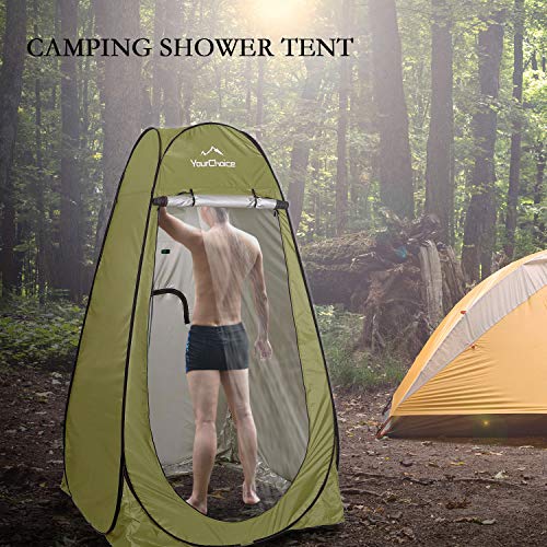 Image of Your Choice Pop Up Shower Tent 47.2 inch Wx74.8 /82.7 inch H Privacy Changing Tent | Waterproof Silver Coating Portable Shelter with Carry Bag for Camping, Beach, RV, Hiking, Fishing