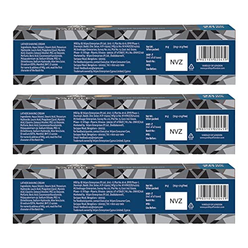 Image of Yardley London Elegance Super Smooth Lather Shaving Cream With Silicone|Daily Beard Shaving Cream For Men|Pack Of 3 (91Gm Each)