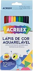 Lápis de Cor, Acrilex, Aquarelável, 12 Cores