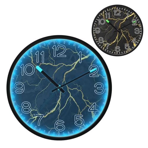 Reloj de pared digital iluminado negro 12 pulgadas miniatura 2