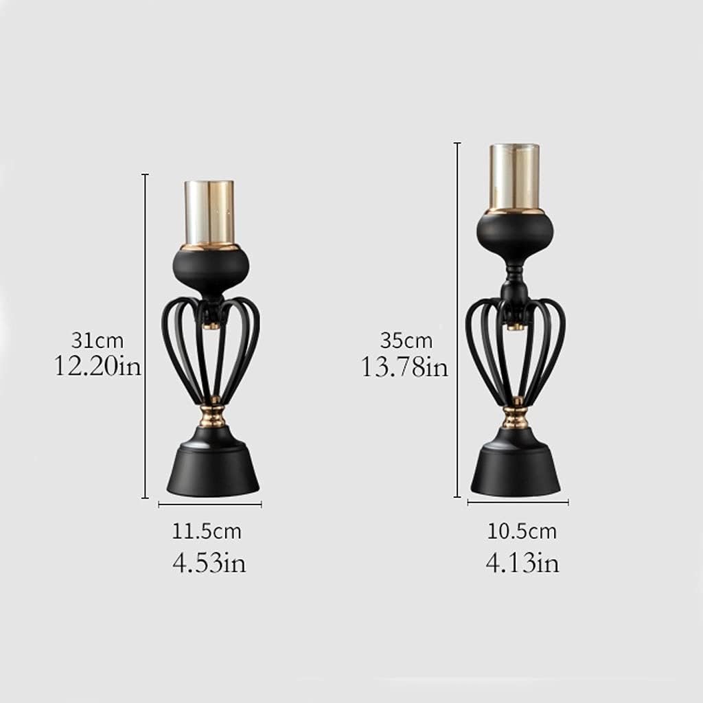 candle-holder Iron Candle Holder Stand Modern Minimalist Dining Table Candle Holder Light Luxury Home Living Room Bedroom Glass Candle Holder candlestick(Small)