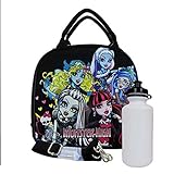 New Monster High Fashion Doll Black School Lunch Box Bag & Water Bottle