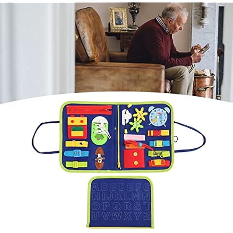 Fidget Blanket for Dementia,Fidget Blanket for Elderly, Memory Aid Fidget Sensory Pad,Dementia Sensory Toy Fidget Blanket Pressure Anxiety Relief Cloth for Alzheimer Patient,Gift for Elderly Cover