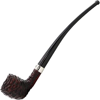 Peterson Pipes Tavern Series Rusticated - Long Handmade Wood Pipe, Collectible Partial Churchwarden Made in Ireland, 3mm, Fishtail (Pear)