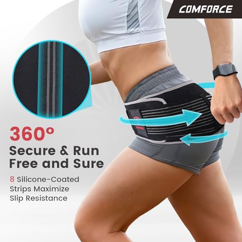 Image of Wide SI Belt with Ice Pack,Comfort SI Joint Belt Relieves Sciatica Hip Pain | Extra-wide Belt Prevents Rolling,Even Compression,Relieves Pelvic & Postpartum Pain,Hot /Cold Therapy,Adjustable,Fits 49 inch-59 inch