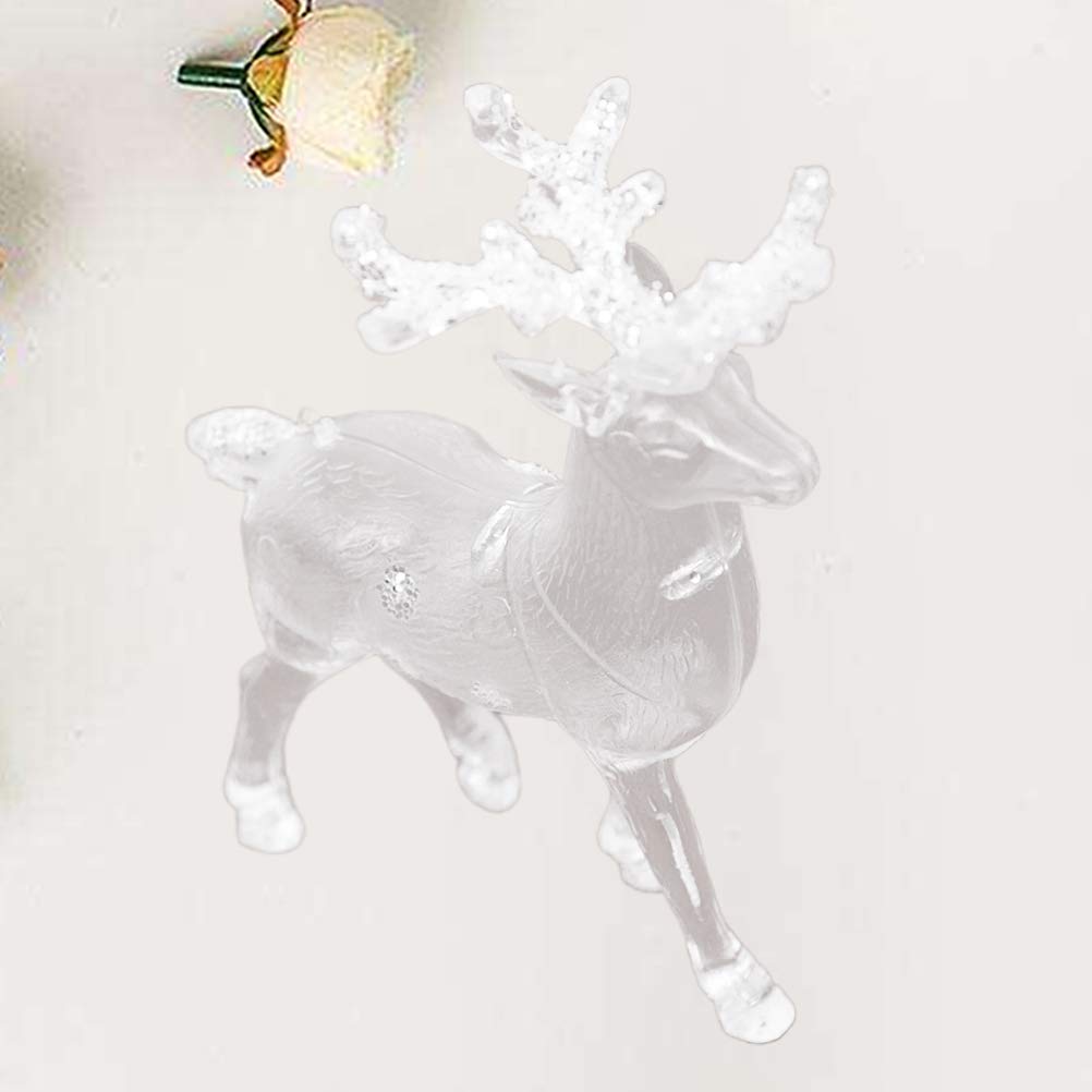 Figurine De Renne En Acrylique Transparent - Décoration De Noël Ou D'intérieur - 10.6 X 9.2 X 5.1 Cm - 10