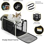 Conlun Sac de transport pour chats, Porte-animaux pour chiens avec 4-Sided Mesh,transporteur de chats approuvé par ligne aérienne pour les petits chats et les petits chatons 15Lb,Transporteur de Cat collapsible-M, Noir