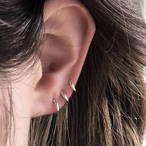 Small Silver Hoop Earrings 925 Sterling Silver Hypoallergenic Hoop Earrings 2 Pairs Huggie Earrings for Women Men 13mm 15mm3