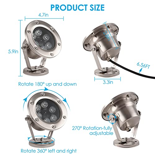 Hilittvne Underwater Led Lights, 18W Rgb Color Changing Spotlights thumb #1