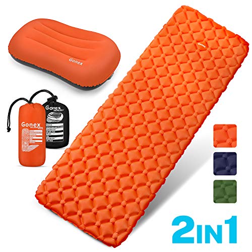 Gonex Air Sleeping Pad, Lightweight 13.7 OZ Camping Air Mattress Pad with Inflatable