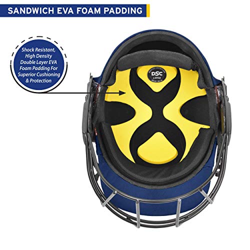 image for DSC Avenger PRO Premium Cricket Helmet for Men & Boys (Fixed Spring St