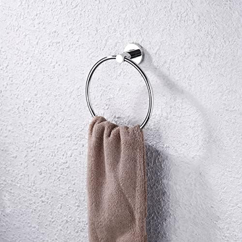 KES Hand Towel Ring Bath Towel Holder Hanging Towels Bathroom SUS304 Stainless Steel Bathroom Accessories Contemporary Style Wall Mount Polished Finish, A2180DG