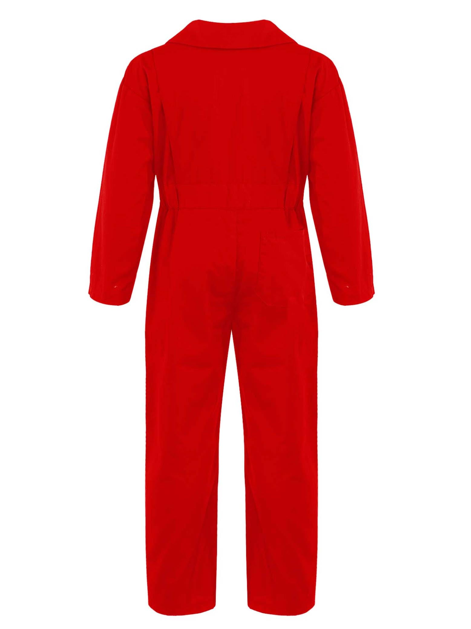 Combinaison Travail Salopette de Travail Enfant Garçon Fille Uniforme Unisexe Zippé 5-16 Ans
