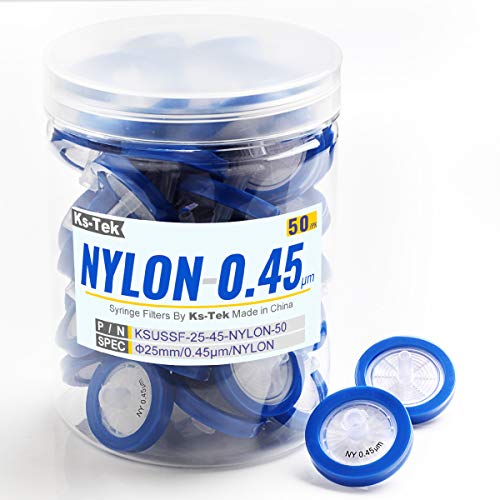 Syringe Filters Nylon 25 mm 0.45 um Non Sterile 50/pk by KS-Tek