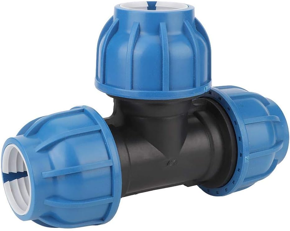 TOPINCN Pe Plastic Water Pipe Fitting Accessories 50Mm Water Tube Fitting Tee Connector for Pipe Connection