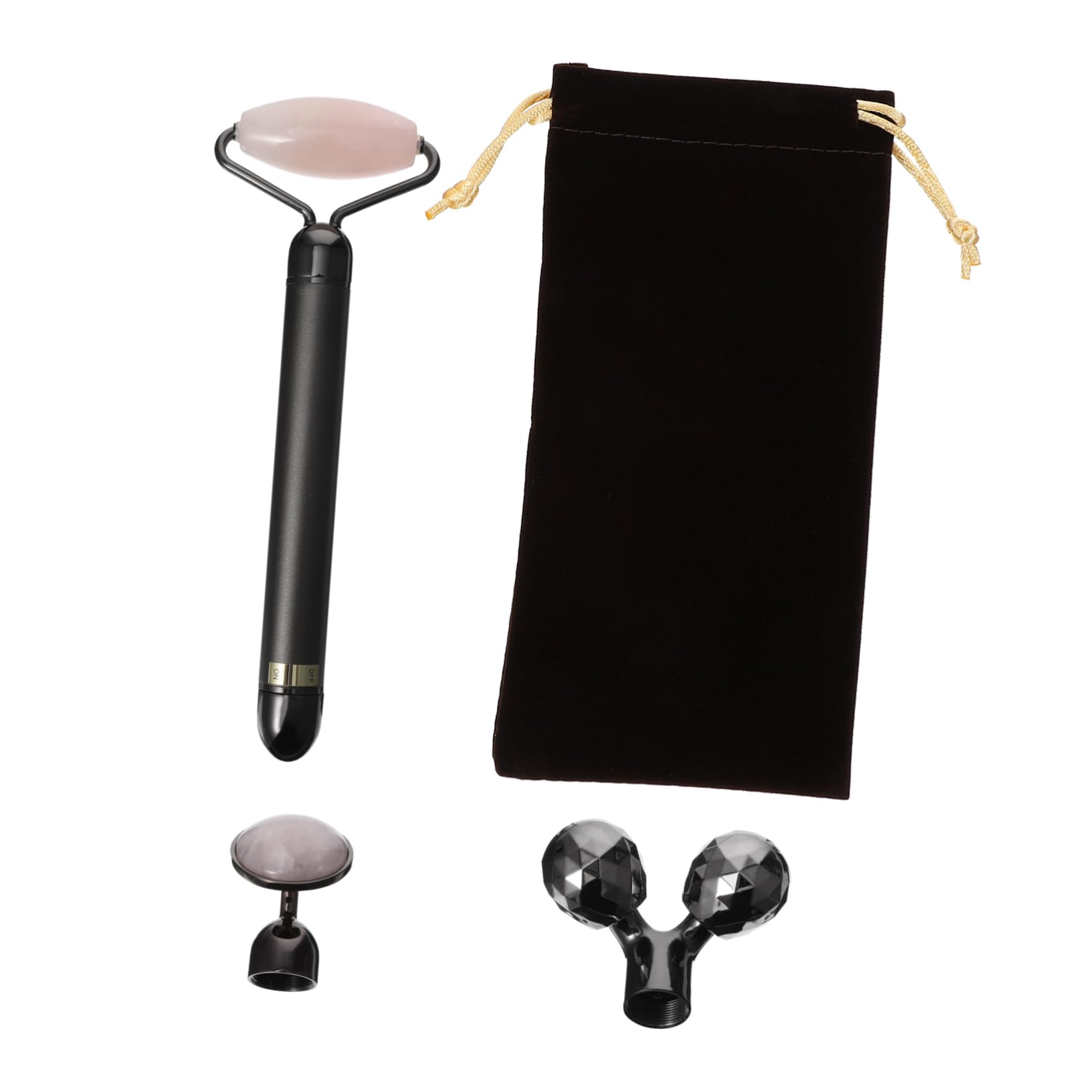 Jade Gesichtsroller und Zinklegierung 3-in-1 aus Natürlichem Jadepulverkristall Elektrischer und Dunklen Augenringen zur Reduktion von Feinen Linien für Gesichtsmassage