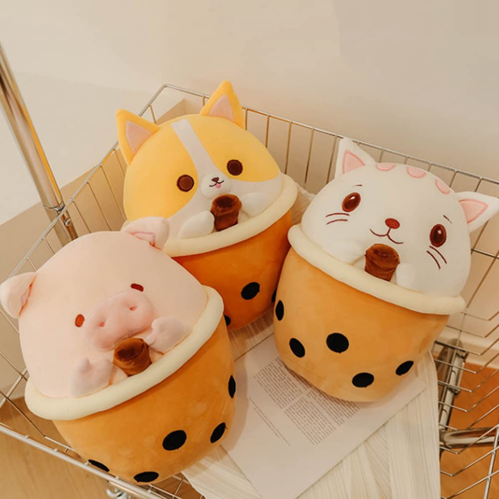 ISAKEN Bubble Tea Plüschtier - Kuscheltier Teetasse 24cm Grün