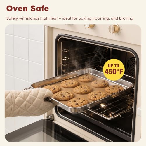 Baking Sheet Set of 3: Stainless Steel Cookie Sheets for Baking - Image 5