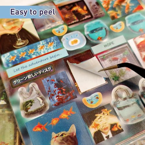 Image of Retro Japanese Sticker Book with Over 1200 Pcs, 30 Sheets of Manga Style Aesthetic Stickers for Journaling and DIY Craft