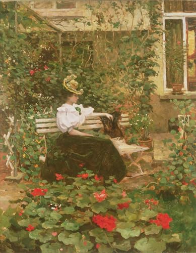 Affiche murale fleurs sur la terrasse de Gilsoul pour une decoration interieure nostalgique