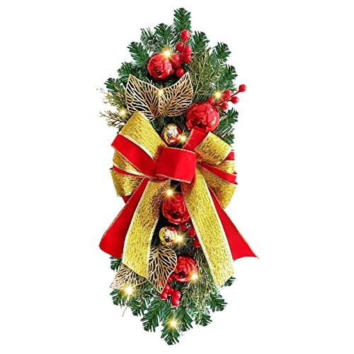 Coronas de Navidad, adornos colgantes para interiores y exteriores, hogar, decoraciones navideñas, paredes festivas, ventanas, adornos colgantes para interiores y exteriores, hogar, (verde-14, talla