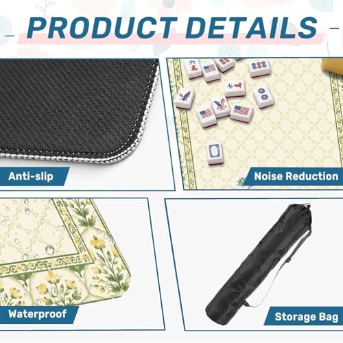 Tapete floral Mahjong para mesa, varias medidas cuadradas miniatura 5