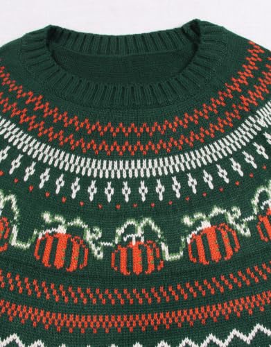 Image of Womens Fair Isle Sweaters Long Sleeve Crewneck Fall Winter Pullover Sweater