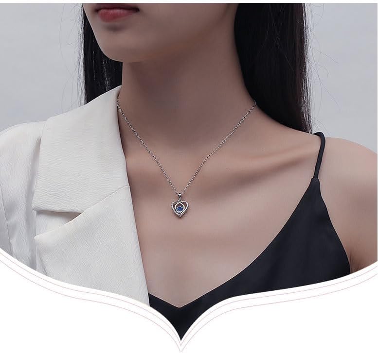 925 Silver Heart Necklace with Zircon Heart Pendant Necklace for Women Wife Girlfriend Mom Gift for Her - Image 4