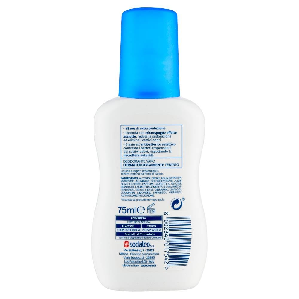 Set 12 LYCIA Deodorante Spray 75 Original-Neutro 53031 Cura E Igiene Del Corpo