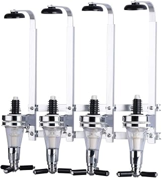 4 Bottle Wall Mounted Drinks Optic Dispenser Party BAR Butler   Crystals