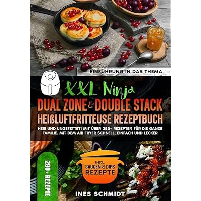 XXL Ninja Dual Zone & Double Stack Hei&szlig;luftfritteuse Rezeptbuch: Hei&szlig; und ungefettet! Mit &uuml;ber 280+ Rezepten f&uuml;r die ganze Familie. Mit dem Air Fryer schnell, einfach und lecker