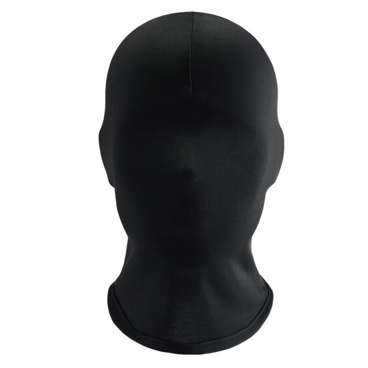 Dzrige Full Face Cover Zentai Hood Mask Elastic Breathable Full Face Mask Spandex Faceless Mask Halloween Cosplay Costume Hood Unisex Headgear, Black