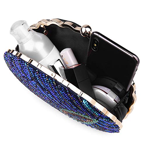 Image of UBORSE Beaded Sequin Peacock Evening Clutch Bags Vintage Evening Bag1920s Party Wedding Purse