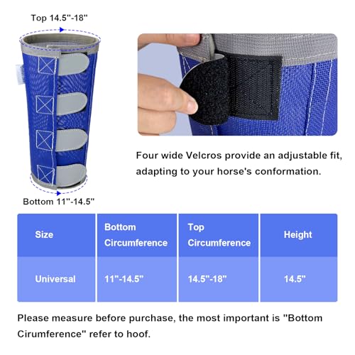 Image of Reflective Horse Fly Boots Set of 4, Loose Fitting Leggings for Horses, Equine Fly Leg Wraps Socks for 4 Legs, Breathable Adjustable and Universal Fit, Reliable Stay Put and on (Blue)