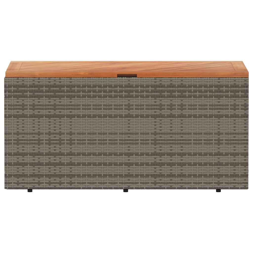 vidaXL Contenitore Giardino Grigio 110x50x54cm Polyrattan Legno Acacia