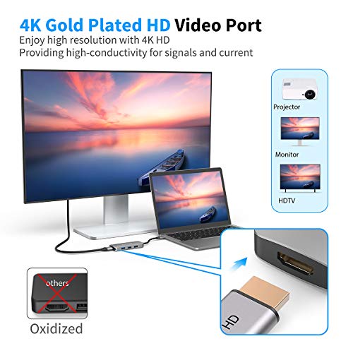 dodocool Hub USB C, Adattatore 7-in-1 Hub USB-c con HDMI 4K, Lettore di schede SD/TF, Porta di Carica 100W e 3 Porte USB 3.0 per MacBook Pro/Air 2020/2019/2018/2017, Dell XPS, HP, Chromebook, MateBook