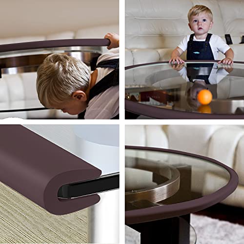 Image of SYGA Baby Safety Strip Furniture Edge Guard Cushion Corner Cover 2 Meter 6.5 feet Tape Infant Bump Protector (UShape Brown)
